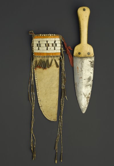 Scalping knife and sheath, Eastern Sioux, from Fort Snelling, Minnesota by American School